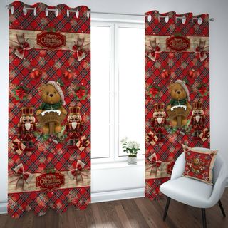 Kit Tovagliato Natale Tartan Rosso e Beige