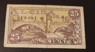 Billete 25 céntimos Alcira 1937 (Valencia)