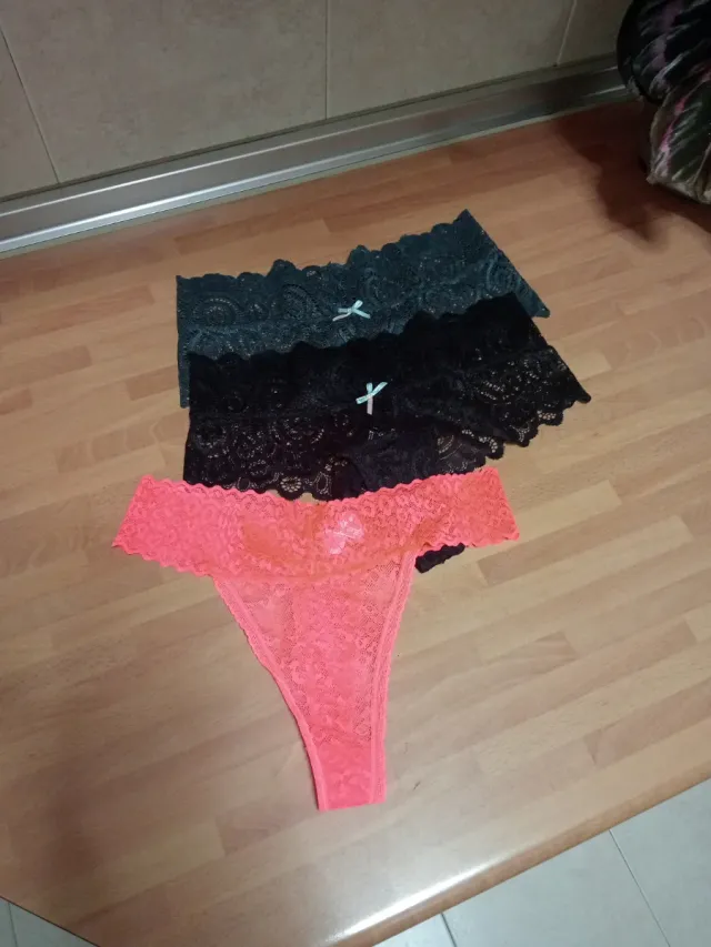 Lote 3 bragas encaje talla M