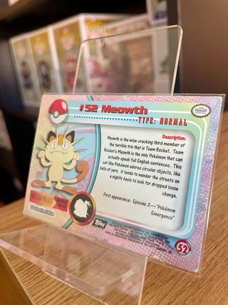 Pokemon Topps Prata Foil Holo Meowth #52