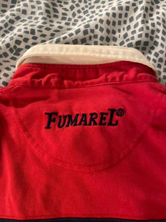 Polo FUMAREL manga larga rayas rojo y azul