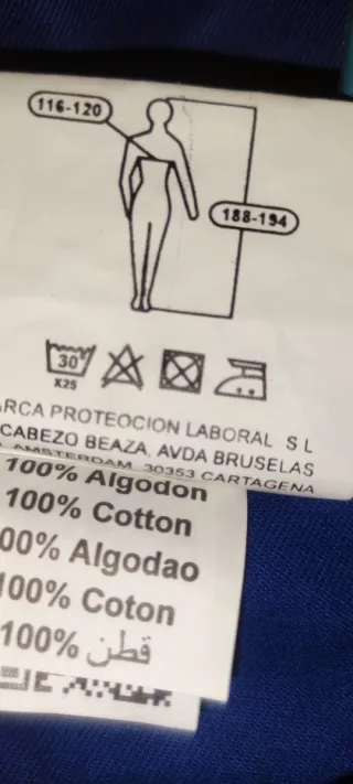 Chaqueta laboral Dax azul talla 60