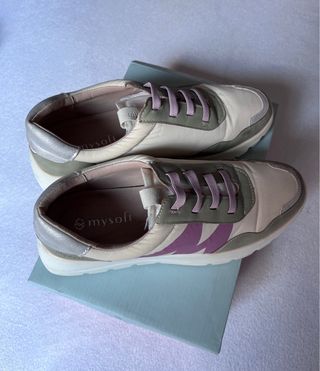 Zapatos Mysoft Beige, caqui y morado Mujer