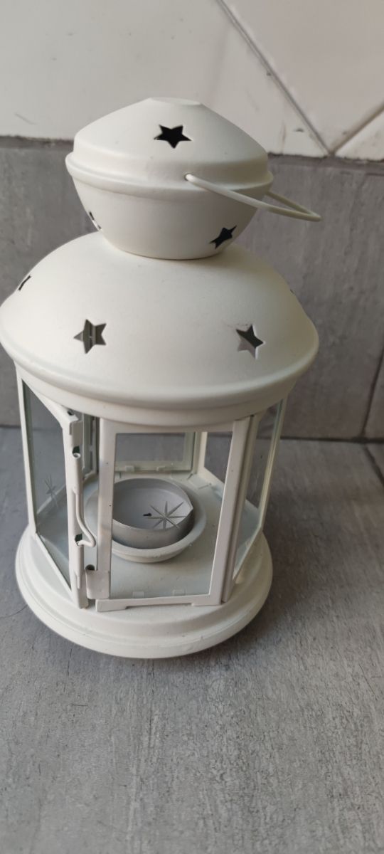 Lámpara decorativa de metal y cristal