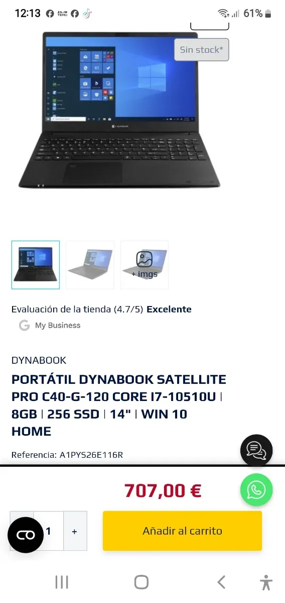 Toshiba i7 4 núcleos 2.9 GHz