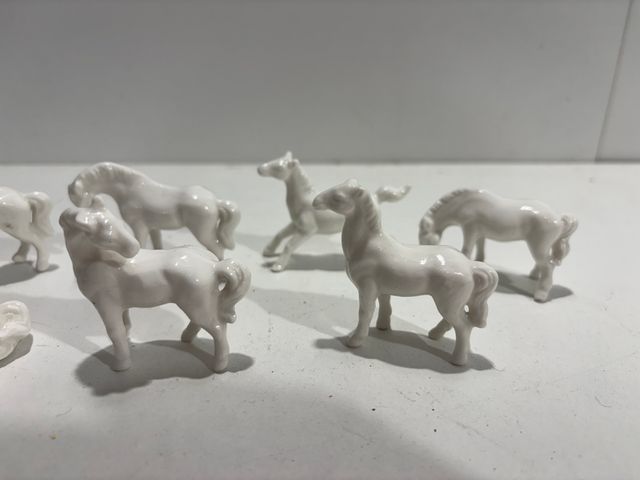 Set 7 Caballos Porcelana Japonesa Años 60