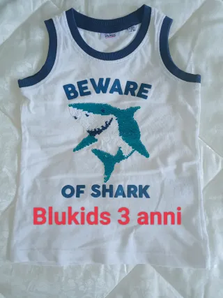 Canotta Blukids 3 anni squalo