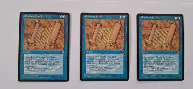 Merchant Scroll x3 MTG Homelands muy buen estado