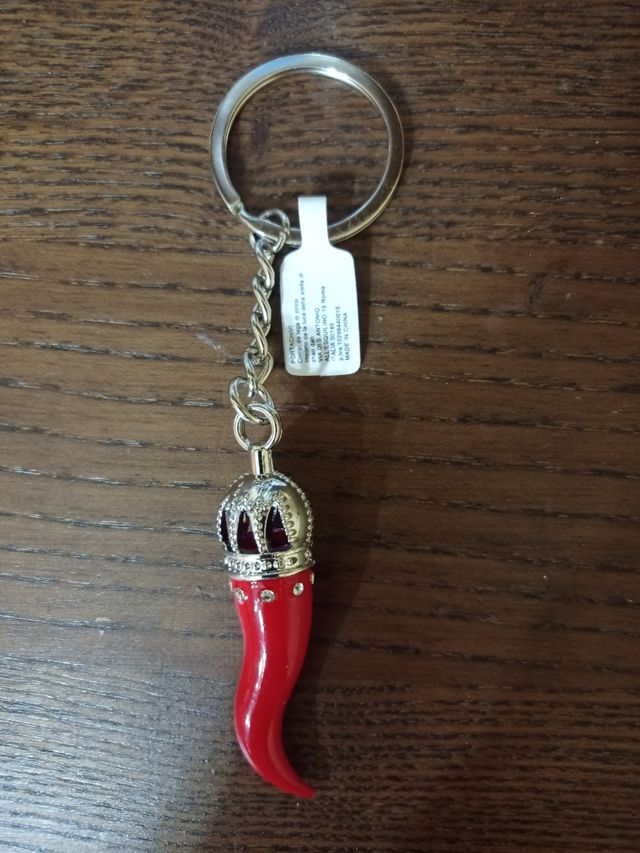 Portachiavi Cornetto Rosso con Corona