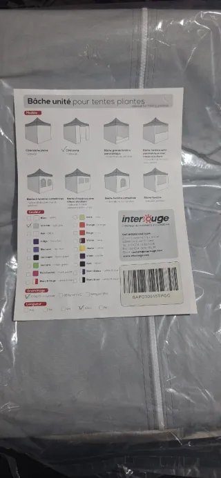 Pared lateral toldo impermeable con cremallera