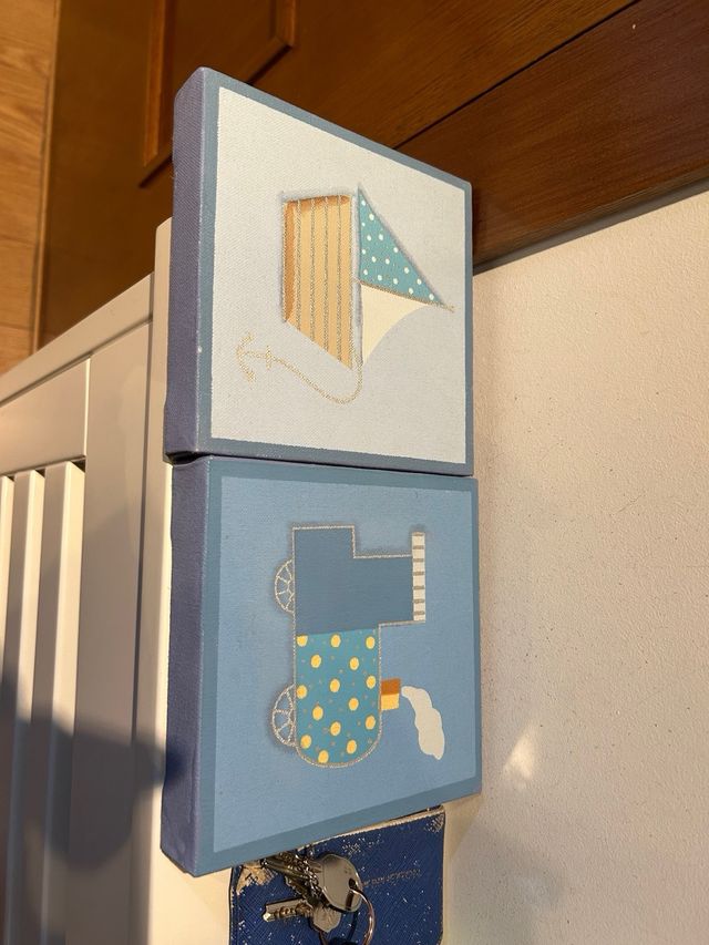 Cuadros Infantiles Tren y Barco