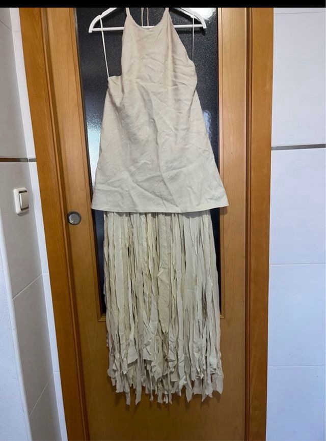 Vestido Zara largo flecos ediccion limitada