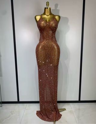 Vestido de fiesta con pedrería