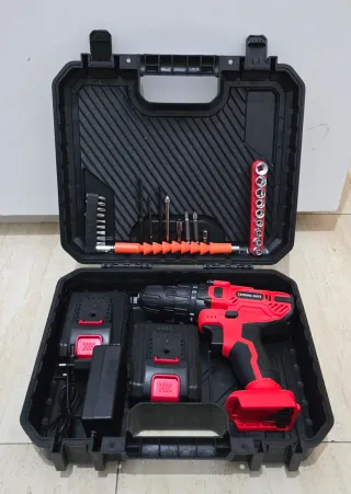 Taladro Inalámbrico con Baterías y Accesorios