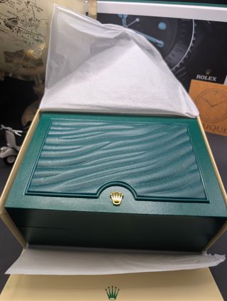Scatola Rolex Beige con Stuche Verde