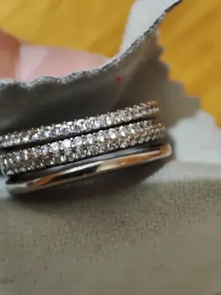 Anillo plata con brillantes 18mm