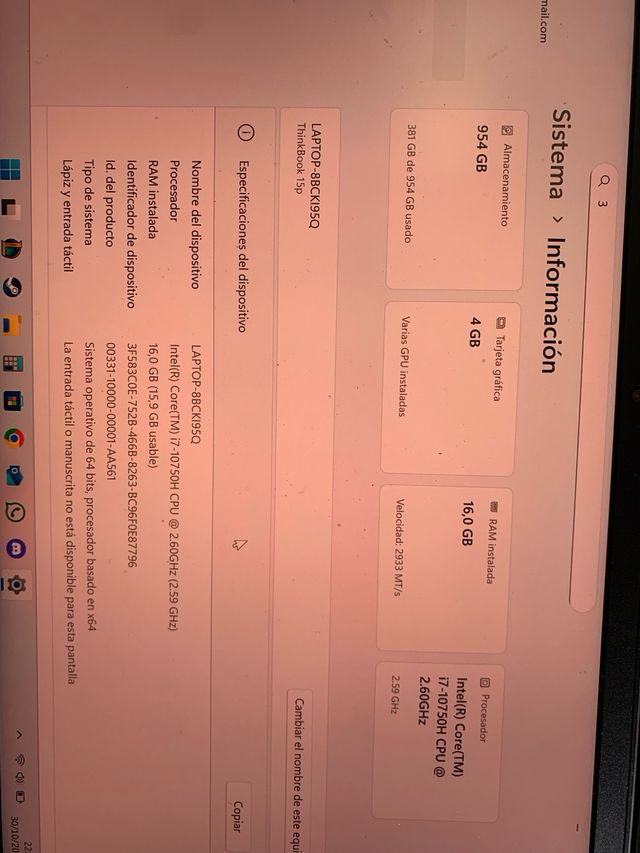 Lenovo Gaming 4K Laptop Gris