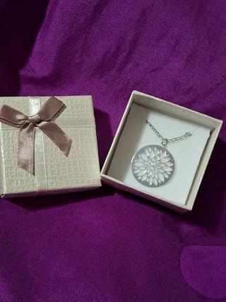 Colgante plata calado redondo con cadena