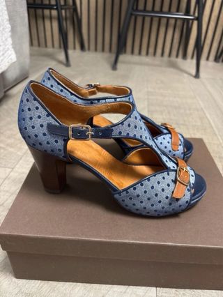 Sandalias Chie Mihara Tacon Azul/Marrón (1 uso)