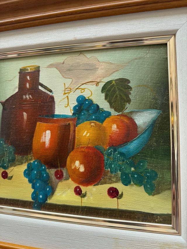 Vaso di frutta con pittura a olio Still Life