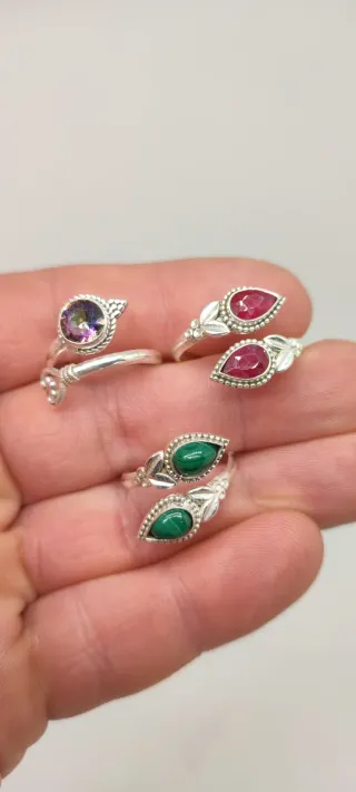 Lote 3 Anillos Plata Ajustables