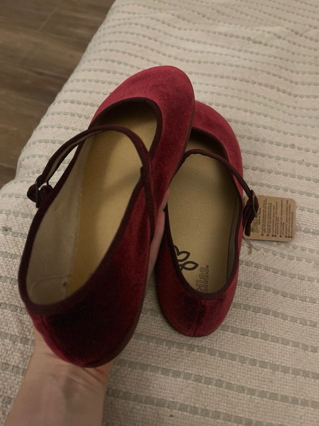 Bailarinas Batilas Burdeos Terciopelo nuevas 