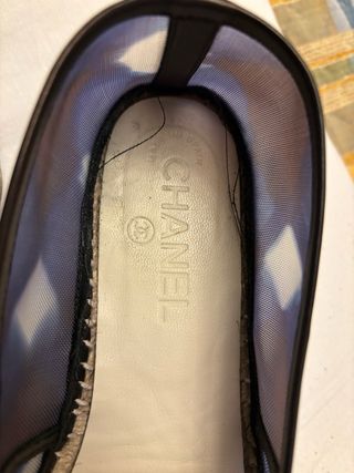 Chanel alpargatas de cuero Azul y Negro