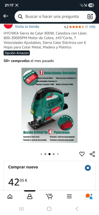Sierra de calar / Caladora HYCHIKA 800W