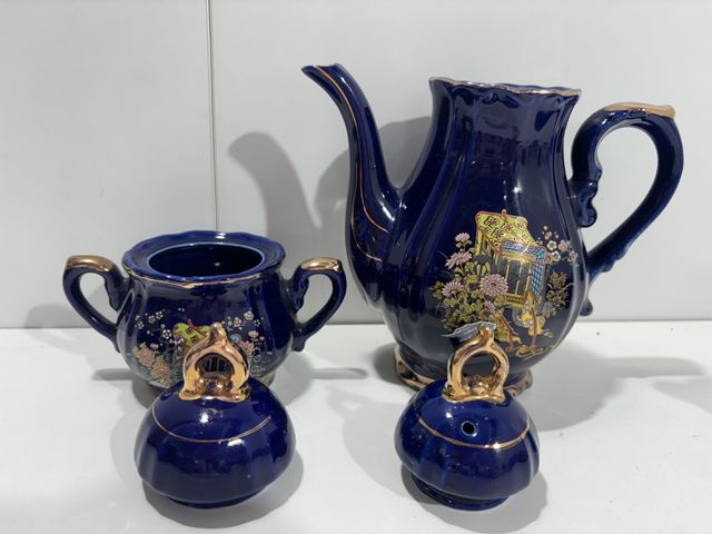 Juego Café Porcelana Japonesa Vintage Dorado