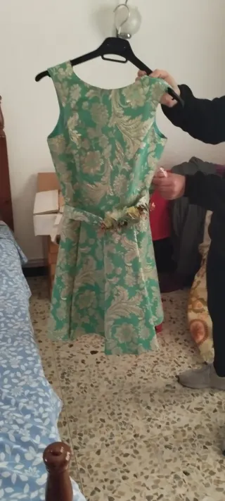 Vestido fiesta negro y gris