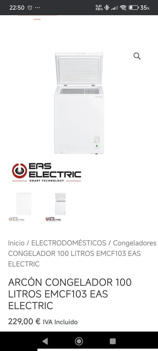 Arcón Congelador EAS ELECTRIC 100L