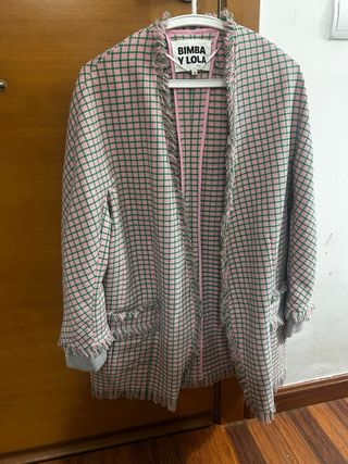 Chaqueta Bimba y Lola cuadros rosa y verde