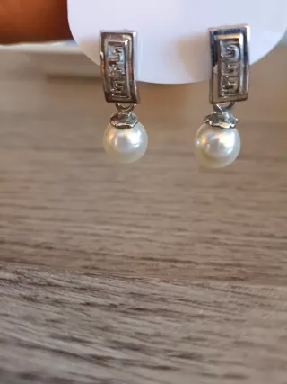 Pendientes de perlas y plateado