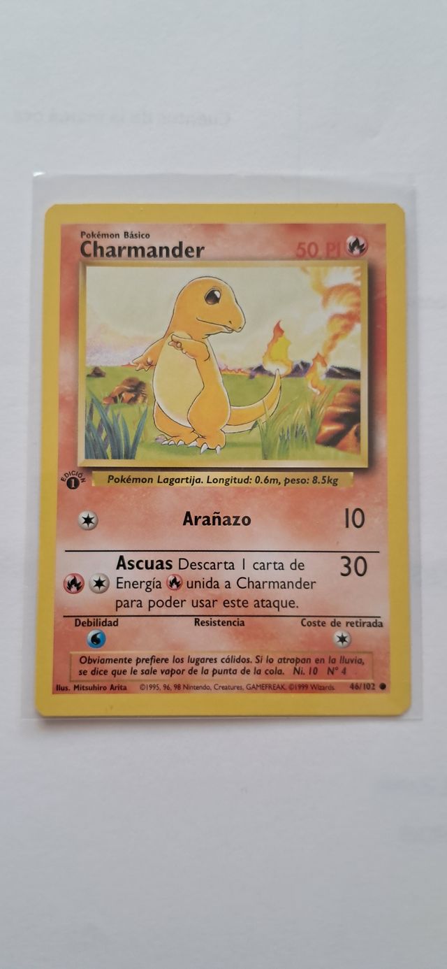 Pokemon Charmander Base Set 1ª Edición españa