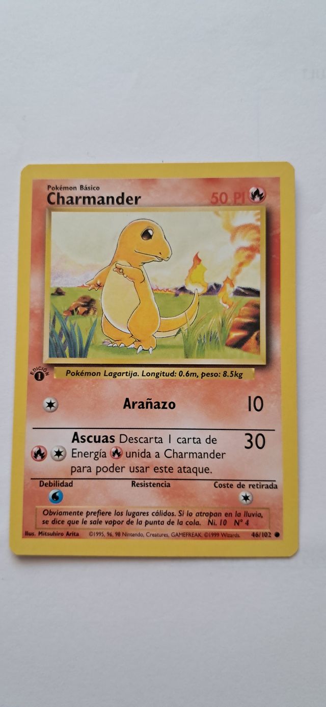 Pokemon Charmander Base Set 1ª Edición españa