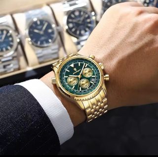 Reloj POEDAGAR Hombre Dorado y Verde