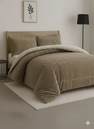 Edredom de inverno com pelo de borrego