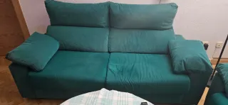 Sofá 3+2 en piel de melocotón