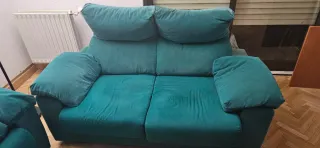 Sofá 3+2 en piel de melocotón