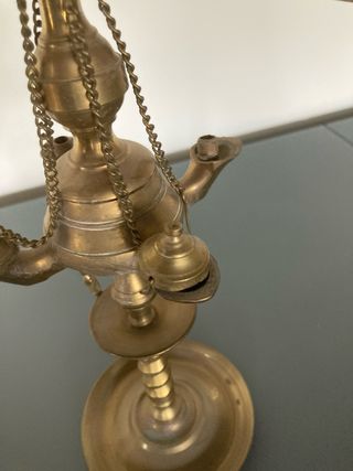 Lámpara de aceite antigua de bronce