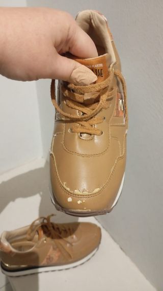 Scarpe donna marroni e oro