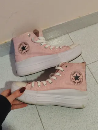 Converse plataforma rosas
