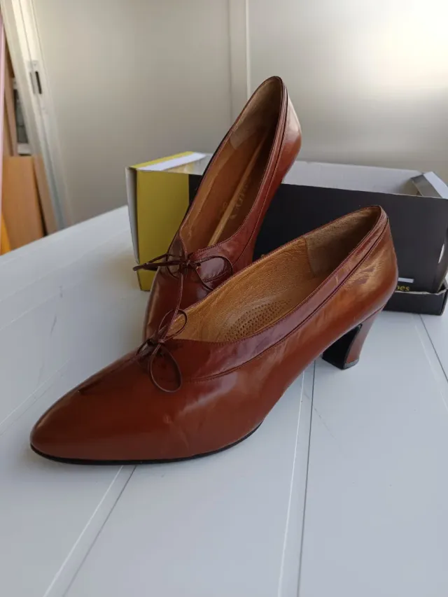 Zapatos marron 37 piel cuero