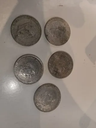 5 Monedas 50 cts Franco 1966