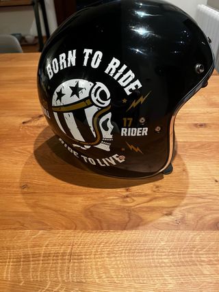 Casco Café Racer Born to Ride skull rider