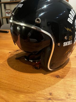 Casco Café Racer Born to Ride skull rider