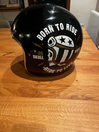Casco Café Racer Born to Ride skull rider