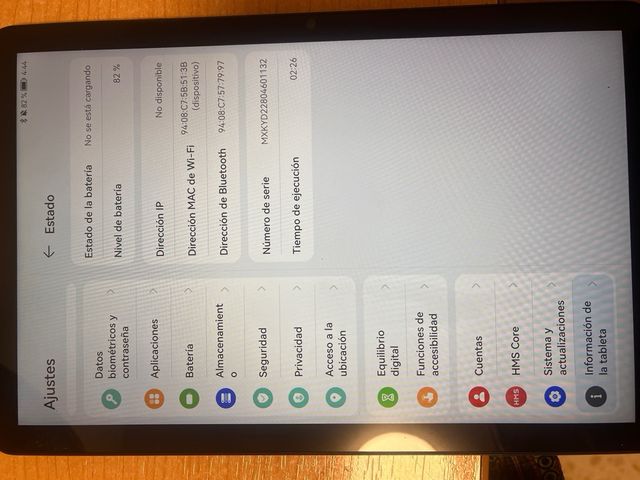 Tablet Huawei Negra 64GB