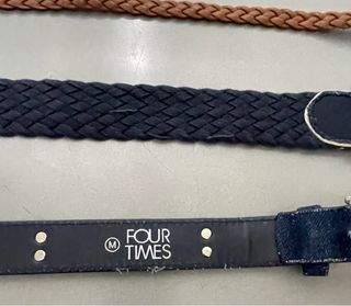 Conjunto de 3 cinturones: denim, trenzado y cuero