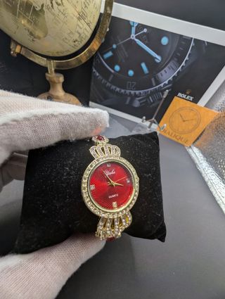 Orologio vintage Wake - Oro con quadrante rosso